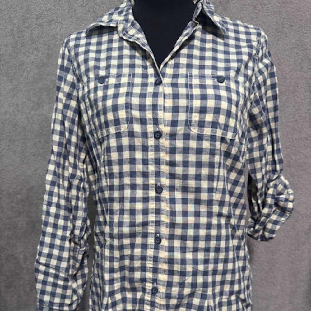 L.L. Bean Sample Size Plaid Button Down